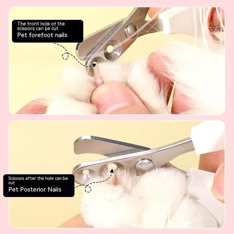 Vesslam Newly Upgraded Design Cat&Dog Nail Clipper with Two Circular Cutting Holes of Different Size(2mm&4mm)-Avoid Over Cutting Pet Nail Clippers -Professional Paw Trimmer Set for Pet (Orange) - Image 3